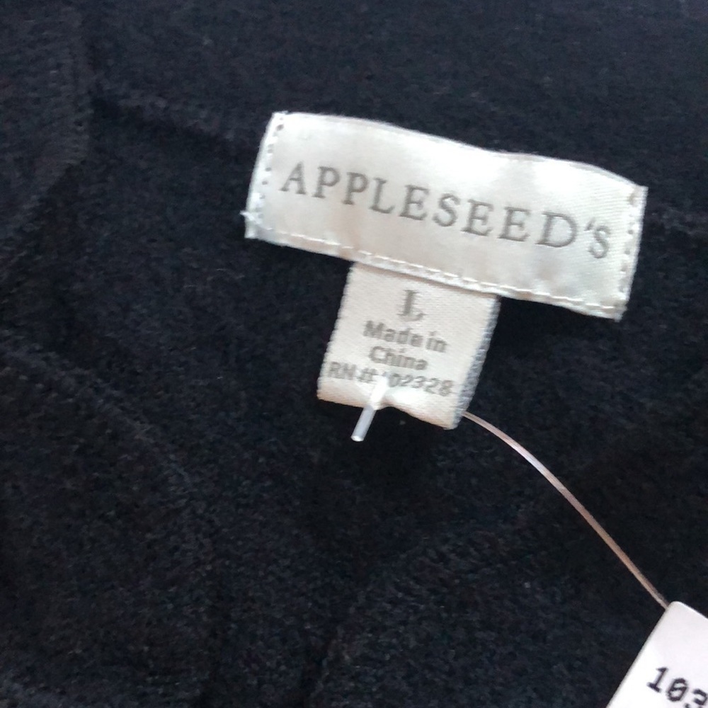 Appleseeds 100% Wool Embroidered Ribbon Zipper Sweater Jacket Size Large NWT - Picture 4 of 8